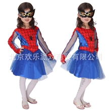万圣节服装儿童化妆舞服装服饰会晚会派对活动表演蓝色女蜘蛛侠