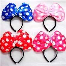 动物头饰道具发光头饰头箍闪光头饰发光米奇大蝴蝶结发卡四色可选