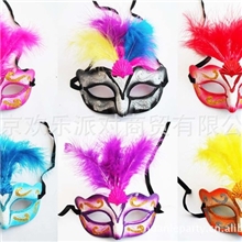 化妆舞会面具公主面具威尼斯面具街舞面具半脸绒毛彩绘面具