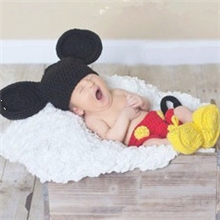 新生儿套装宝宝毛衣90手工编织毛衣手工毛线衣针织大耳米奇