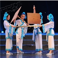 古装汉服书生表演服古代学生演出服书童服装儿童演出服