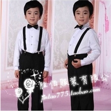 元旦儿童表演服装热销表演合唱服背带裤儿童钢琴演出服