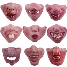 万圣节化妆舞会面具恐怖硅胶仿真搞笑猪八戒乳胶半脸面具多款