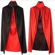 万圣节立领黑红披风巫师披风吸血鬼披风双层披风两面穿1.4m
