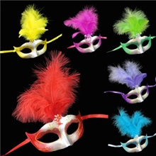 三根毛面具鹅毛金粉面具圣诞节面具化妆舞会面具大人儿童面具20g