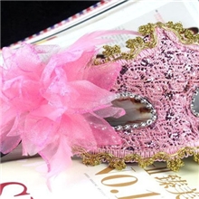 义乌面具小额批发蕾丝水钻皮革面具化妆舞会百合花面具