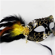 义乌面具小额批发威尼斯高贵仿钢边彩绘羽毛面具