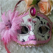 义乌面具小额批发皮革舞会侧花半脸面具