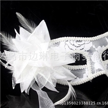 纯手工威尼斯面具纱花舞会半透明百合花面具舞会面具