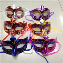 厂家供应彩绘小美女面具电镀面具舞会面具面具批发