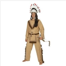 男款印第安服饰土族人服装化妆舞会服饰野人服装感恩节服饰