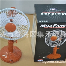 升降木纹金属罩风扇便携摇头电池风扇带USB可调风力落地小风扇