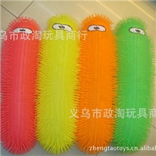 供应TPR闪光大毛毛虫55cm塑胶玩具环保材料发光玩具毛毛虫软胶