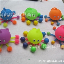 供应YOYO八爪鱼珠珠球闪光毛毛球八爪怪兽环保材料