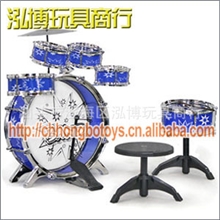 外贸正品12件套儿童架子鼓爵士鼓玩具仿真乐器玩具附带小凳子