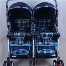 批发供应宇龙华仔双胞胎婴儿推车四轮婴儿车可坐平躺超宽宝宝车F