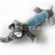 宠物玩具批发厂家直销条纹大象宠物发声毛绒玩具投掷玩具
