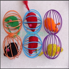 小额批发宠物玩具宠物毛绒猫玩具--笼中鼠