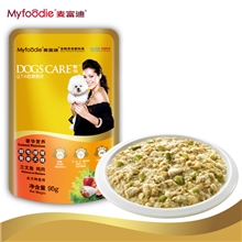 厂家直销麦富迪宠物狗湿粮三文鱼+鸡肉妙鲜包95g鲜封包狗罐头