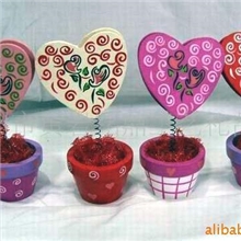 供应卡通心型名片夹便签夹木制工艺礼品