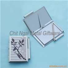 喜上梅稍金開式记事本BC865創意禮品帶筆鑲鑽鋁記事本記事本