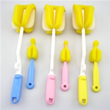 海绵奶瓶刷+奶嘴刷一套装360度可旋转质量超好洗杯刷厂家直销