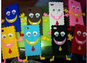 厂家直供海绵宝宝手机套手机壳IPHONE4保护套硅胶套