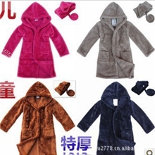 儿童珊瑚绒浴袍批发特厚睡袍一件代发浴袍儿童睡衣儿童家居服浴衣