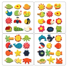 木质卡通冰箱贴磁性冰箱贴动物/植物冰箱贴一包12个价17g
