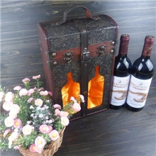 【现货供应】双瓶酒盒、红酒酒盒现货、两瓶装仿古木盒、红酒木盒
