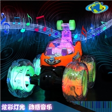 带灯光可充电音乐六通道电动遥控玩具儿童玩具车遥控翻斗车