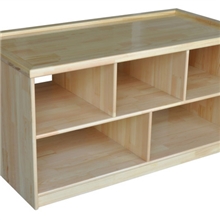 幼儿园室内装饰玩具桌格子式收纳玩具桌儿童原木书架木头玩具桌