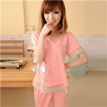 厂家直销淘宝爆款女式短袖睡衣夏天可爱卡通七仔气球家居服批发