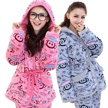 睡衣批发混批女生超柔夹棉加厚连帽长袖家居服珊瑚绒夹棉睡衣