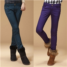 2013年秋冬款加厚保暖水貂绒牛仔裤加绒铅笔裤小脚裤不倒绒裤