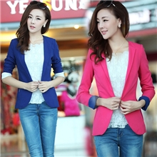 2013秋装新款女装韩版时尚亮色修身小西装小外套批发一件代发