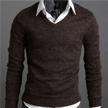 秋装新款V领套头针织衫韩版男士打底衫批发免费代理淘宝货源
