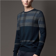 新款男士休闲羊毛衫羊绒套头针织衫精品男式毛衣B家时尚男装