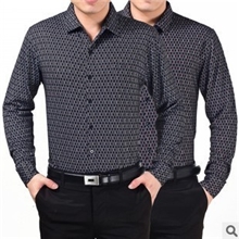 中年男装长袖衬衫濮院批发秋新款衬衣男士休闲格子羊毛羊绒衬衫