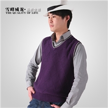 现货批发2013新款韩版V领纯色套头男士马甲背心贴牌加工