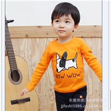 童装爆款系列小狗男童圆领长袖T恤批发2013童装新款秋装批发