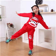 2013童装秋季童套装小猴子男女童套装批发春秋季儿童长袖套装