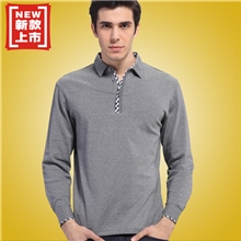 品牌厂家批发代理男式t恤长袖t恤男士翻领休闲长袖男t恤男装