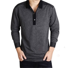 厂家直销品牌秋冬热销9955中老年棉质男装T恤纯色长袖T恤男