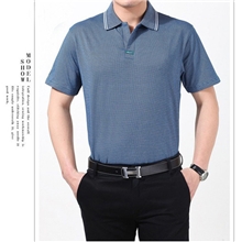 厂家直销中老年商务男装T恤品牌纯色短袖T恤男装批发