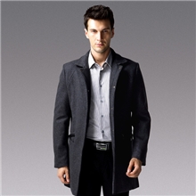 2013海澜之家高档男士立领呢子大衣中长款欧美外贸男装外套3K003