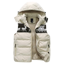 2013秋冬新品！小鹿拼接可脱卸帽无袖背心韩版情侣棉马甲男