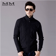 【美铭】半高领拉链开衫针织衫加厚毛衣商务男装桐乡羊毛衫批发