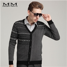 【美铭】毛衫批发秋冬厚版撞色长袖羊毛保暖开衫毛衣羊毛衫针织衫