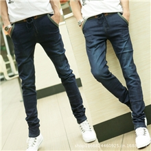男装2013男士牛仔裤男韩版修身小脚裤弹力体闲抽绳松紧腰男裤子潮